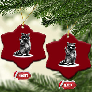 Raccoon Meme Ceramic Ornament Middle Finger Trash Panda Sarcastic Humor TS10 Print Your Wear
