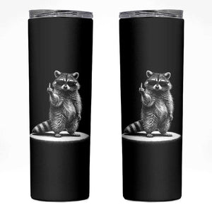 Raccoon Meme Skinny Tumbler Middle Finger Trash Panda Sarcastic Humor TS10 Black Print Your Wear