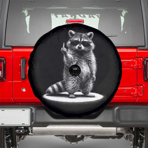 Raccoon Meme Spare Tire Cover Middle Finger Trash Panda Sarcastic Humor TS10 Black Print Your Wear