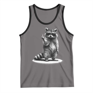 Raccoon Meme Tank Top Middle Finger Trash Panda Sarcastic Humor TS10 Deep Heather Black Print Your Wear