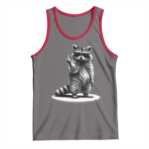Raccoon Meme Tank Top Middle Finger Trash Panda Sarcastic Humor TS10 Deep Heather Red Print Your Wear