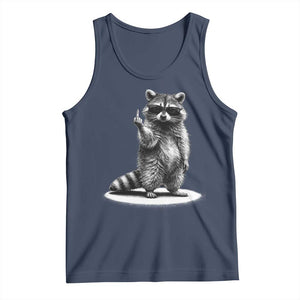 Raccoon Meme Tank Top Middle Finger Trash Panda Sarcastic Humor TS10 Navy Print Your Wear