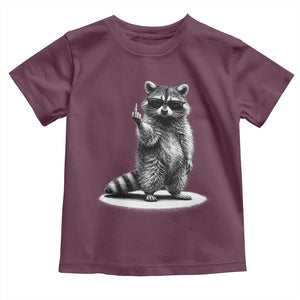Raccoon Meme Toddler T Shirt Middle Finger Trash Panda Sarcastic Humor TS10 Maroon Print Your Wear