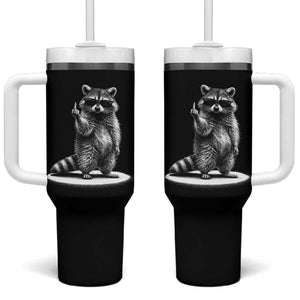 Raccoon Meme Tumbler With Handle Middle Finger Trash Panda Sarcastic Humor TS10 One Size: 40 oz Black Print Your Wear