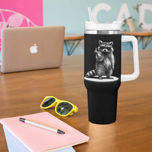 Raccoon Meme Tumbler With Handle Middle Finger Trash Panda Sarcastic Humor TS10 Print Your Wear