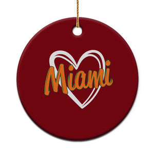 Vintage Miami Ceramic Ornament Classic Retro City Heart TS10 1pc Red Print Your Wear