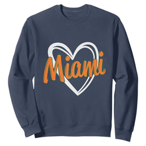 Vintage Miami Sweatshirt Classic Retro City Heart - Print Your Wear