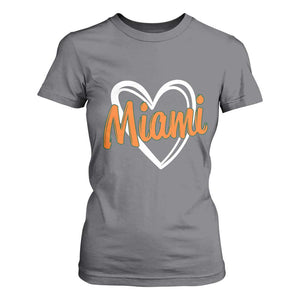 Vintage Miami T Shirt For Women Classic Retro City Heart TS10 Charcoal Print Your Wear