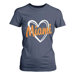 Vintage Miami T Shirt For Women Classic Retro City Heart TS10 Navy Print Your Wear