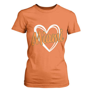 Vintage Miami T Shirt For Women Classic Retro City Heart TS10 Orange Print Your Wear