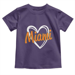 Vintage Miami Toddler T Shirt Classic Retro City Heart TS10 Purple Print Your Wear
