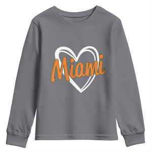 Vintage Miami Youth Sweatshirt Classic Retro City Heart TS10 Charcoal Print Your Wear