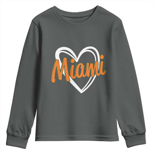 Vintage Miami Youth Sweatshirt Classic Retro City Heart TS10 Dark Heather Print Your Wear