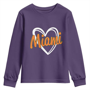 Vintage Miami Youth Sweatshirt Classic Retro City Heart TS10 Purple Print Your Wear