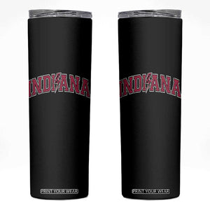 Indiana Skinny Tumbler Vintage Retro Varsity City Lightning Bolt Checkered TS10 Black Print Your Wear