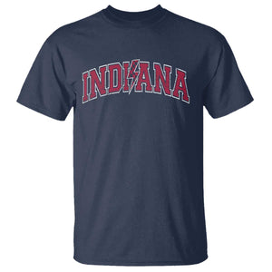 Indiana T Shirt Vintage Retro Varsity City Lightning Bolt Checkered TS10 Navy Print Your Wear