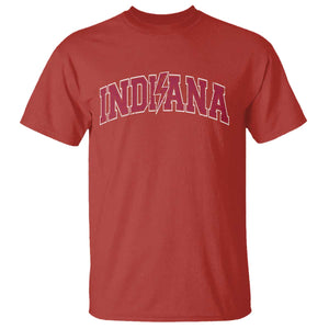 Indiana T Shirt Vintage Retro Varsity City Lightning Bolt Checkered TS10 Red Print Your Wear