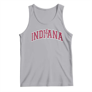 Indiana Tank Top Vintage Retro Varsity City Lightning Bolt Checkered TS10 Athletic Heather Print Your Wear