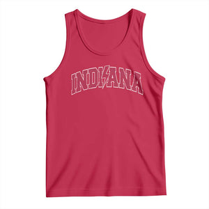 Indiana Tank Top Vintage Retro Varsity City Lightning Bolt Checkered TS10 Red Print Your Wear