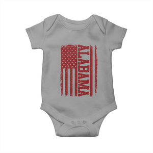 Vintage Alabama Fan Baby Onesie Classic Retro City USA Flag Game Day TS10 Sport Gray Print Your Wear