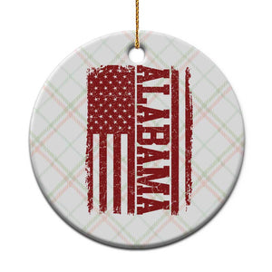 Vintage Alabama Fan Ceramic Ornament Classic Retro City USA Flag Game Day TS10 1pc Christmas Plaid Print Your Wear