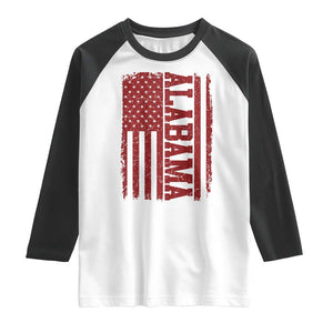 Vintage Alabama Fan Raglan Shirt Classic Retro City USA Flag Game Day TS10 White Black Print Your Wear
