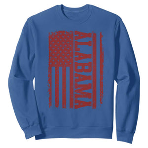 Vintage Alabama Fan Sweatshirt Classic Retro City USA Flag Game Day TS10 Royal Blue Print Your Wear