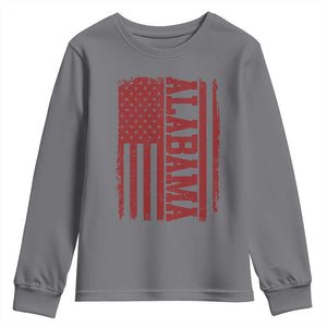 Vintage Alabama Fan Youth Sweatshirt Classic Retro City USA Flag Game Day TS10 Charcoal Print Your Wear