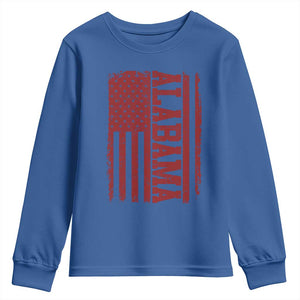 Vintage Alabama Fan Youth Sweatshirt Classic Retro City USA Flag Game Day TS10 Royal Blue Print Your Wear