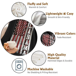 Alabama Fan Throw Blanket Classic Retro City USA Flag Patriotic American TS10 Print Your Wear