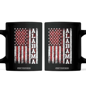 Alabama Fan Coffee Mug Classic Retro City USA Flag Patriotic American TS10 Black Print Your Wear