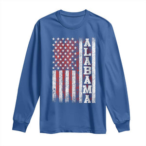 Alabama Fan Long Sleeve Shirt Classic Retro City USA Flag Patriotic American TS10 Royal Blue Print Your Wear