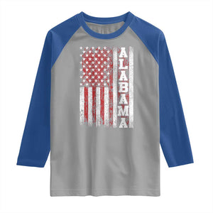 Alabama Fan Raglan Shirt Classic Retro City USA Flag Patriotic American TS10 Sport Gray Royal Print Your Wear