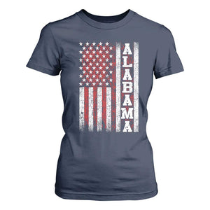 Alabama Fan T Shirt For Women Classic Retro City USA Flag Patriotic American TS10 Navy Print Your Wear