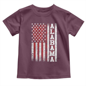 Alabama Fan Toddler T Shirt Classic Retro City USA Flag Patriotic American TS10 Maroon Print Your Wear