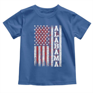 Alabama Fan Toddler T Shirt Classic Retro City USA Flag Patriotic American TS10 Royal Blue Print Your Wear