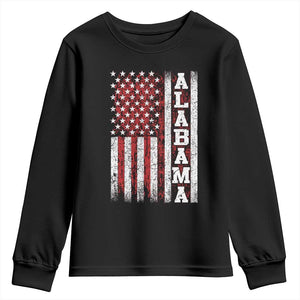 Alabama Fan Youth Sweatshirt Classic Retro City USA Flag Patriotic American TS10 Black Print Your Wear