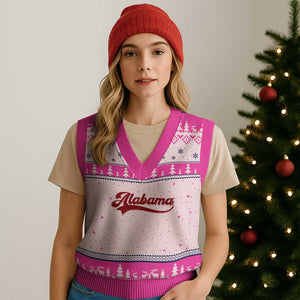 Alabama Fan V-Neck Knit Sweater Vest Vintage City Athletic Sports Game Day TS10 Hot Pink Print Your Wear