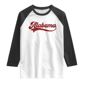 Alabama Fan Raglan Shirt Vintage City Athletic Sports Game Day TS10 White Black Print Your Wear