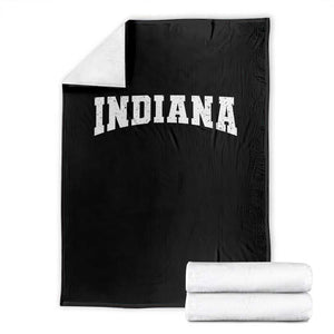 Retro Indiana Throw Blanket Vintage Athletic Sports Style 80s 90s TS10 Black Print Your Wear