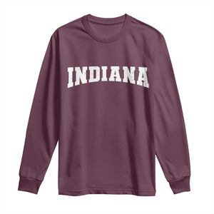 Retro Indiana Long Sleeve Shirt Vintage Athletic Sports Style 80s 90s TS10 Maroon Print Your Wear