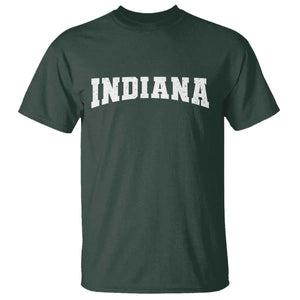 Retro Indiana T Shirt Vintage Athletic Sports Style 80s 90s TS10 Dark Forest Green Print Your Wear