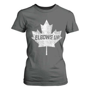 Elbows Up Canada T Shirt For Women True North Strong and Free Maple Leaf Proud Canadian TS10 Dark Heather Print Your Wear