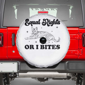 Feminist Cat Spare Tire Cover Equal Rights or I Bites Human Rights TS10 White Print Your Wear