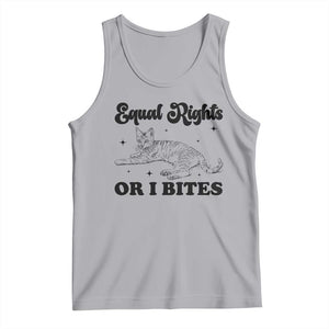 Feminist Cat Tank Top Equal Rights or I Bites Human Rights TS10 Athletic Heather Print Your Wear