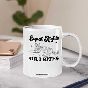 Feminist Cat Coffee Mug Equal Rights or I Bites Human Rights TS10 Print Your Wear