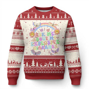 Ask Me About My Explosive Diarrhea Knit Sweatshirt Funny Edgy Adult Humor TS10 Red Print Your Wear