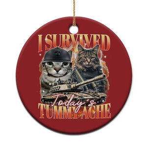 Tummy Ache Survivor Cat Meme Christmas Ornament Funny Saying Cats Bootleg TS10 Print Your Wear