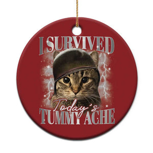 Tummy Ache Survivor Cat Meme Christmas Ornament Funny Saying Cats Cat Bootleg TS10 Print Your Wear