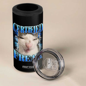 Certified Freak Funny Cat Meme 4 in 1 Can Cooler Tumbler Internet Memes Gen Z TS10 Print Your Wear
